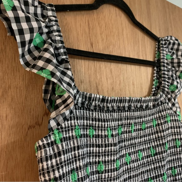 KATE SPADE Gingham Voile SMOCKED DRESS! - Picture 4 of 12